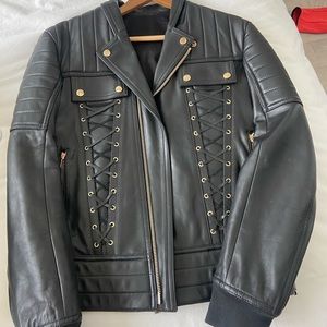 Mens balmain leather jacket